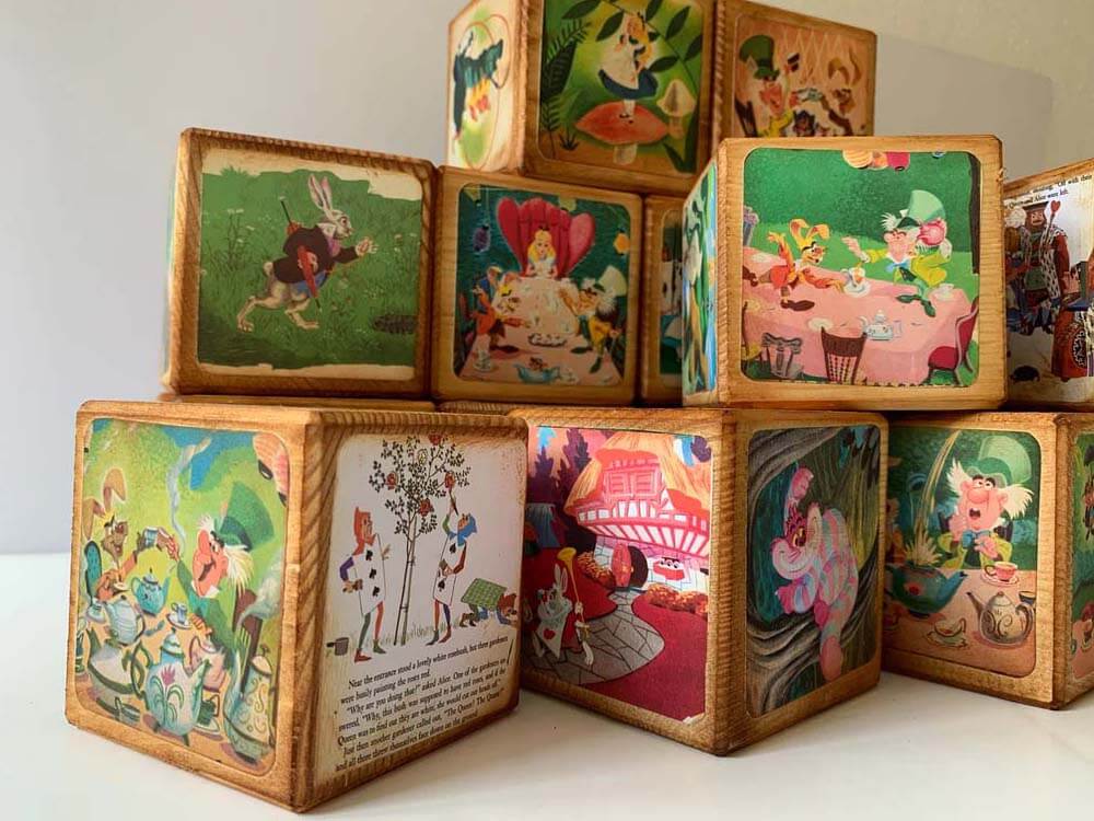 girls name blocks Alice, baby name blocks, Personalised wooden letters