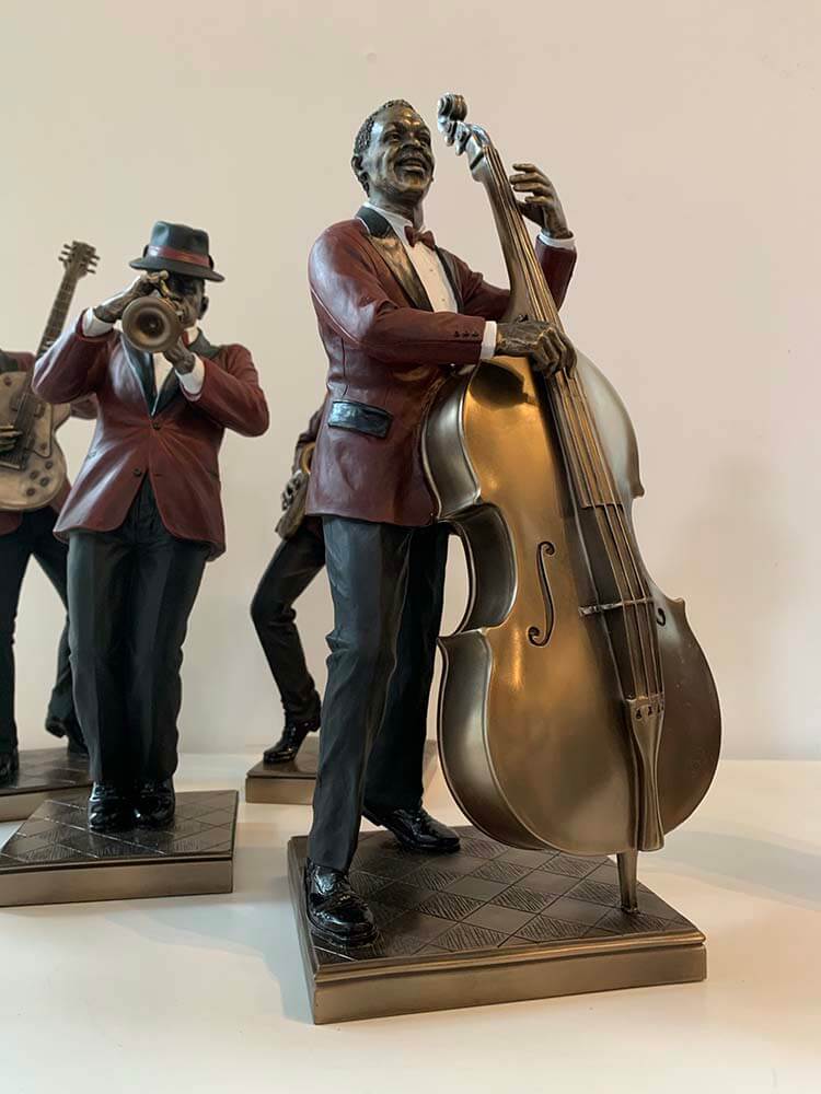 Decorative Figurines of Jazz Musicians, American Black Jazz Band sculptures made of Bronze