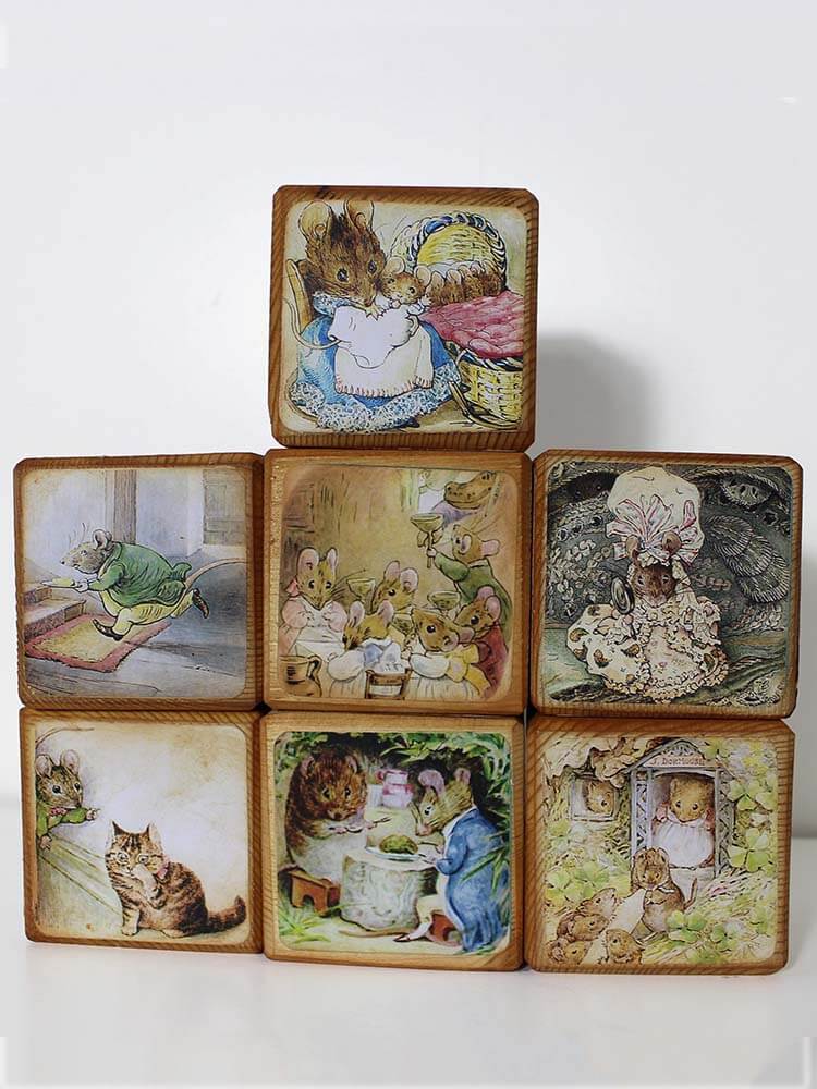 Peter rabbit baby blocks, Puddle duck wooden name blocks