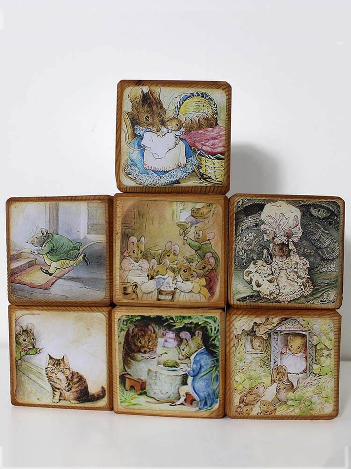 Peter rabbit baby blocks, Puddle duck wooden name blocks