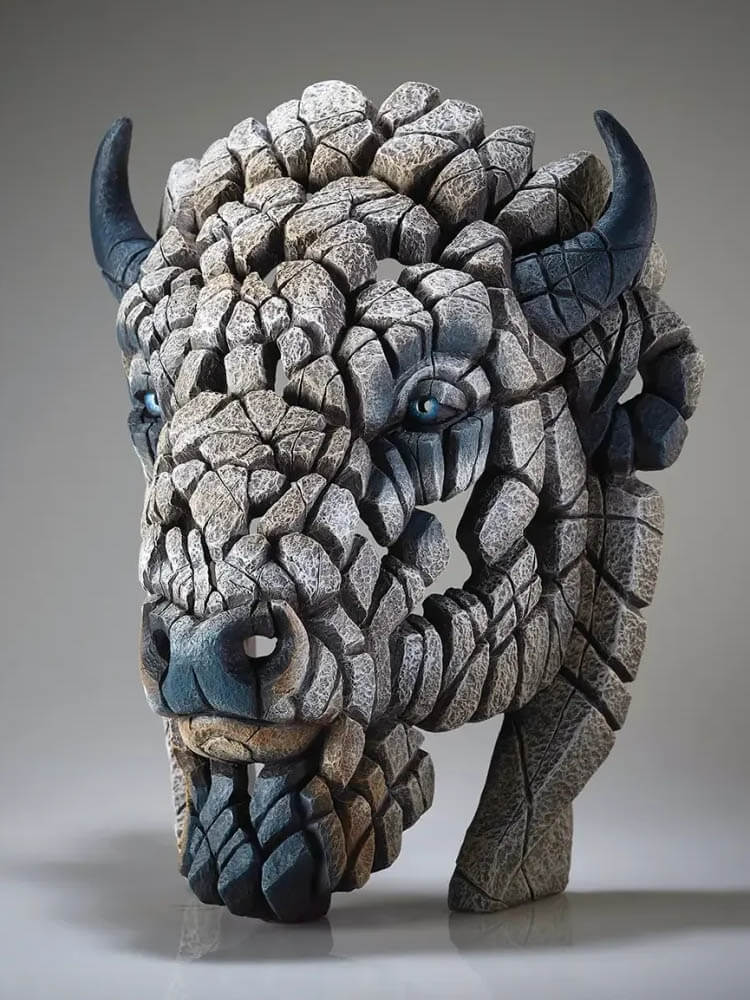 Large Bison Head, American Buffalo Sculpture for Garden Statues