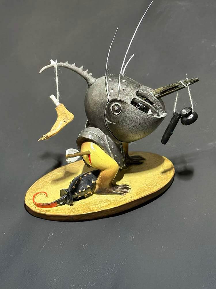 Helmeted Bird Monster In The Garden of Earthly Delights Painting