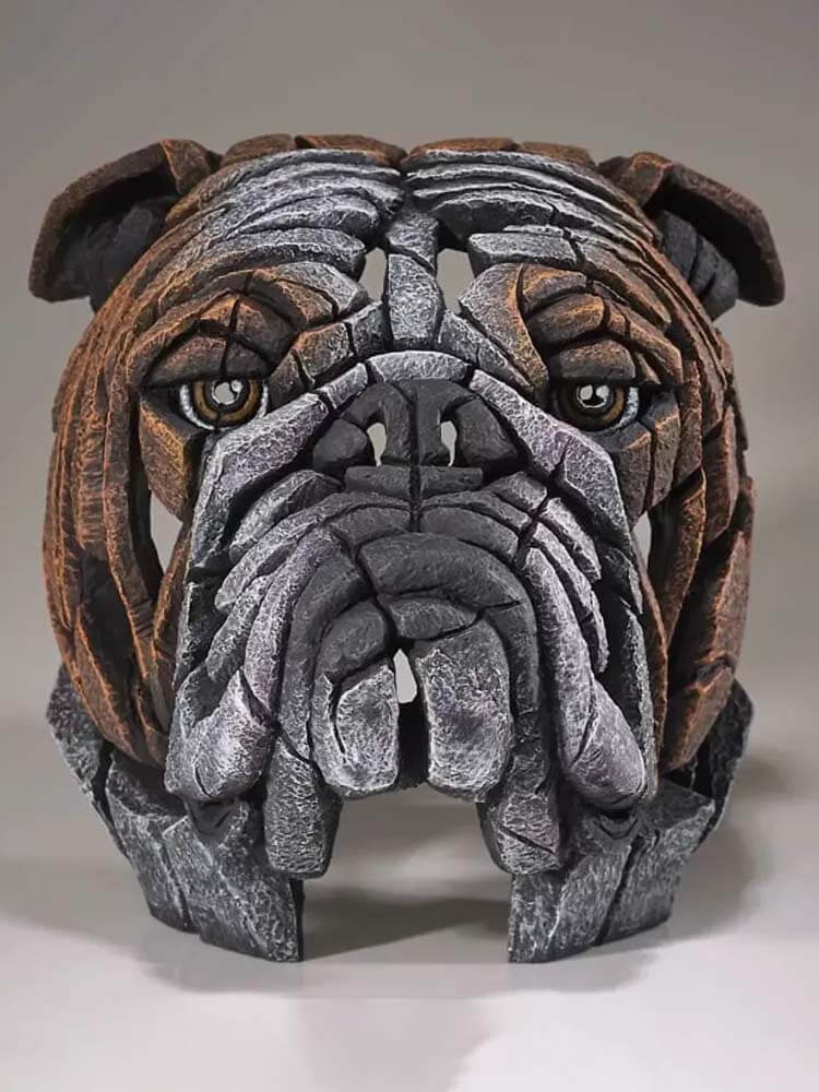 Bulldog Bust Edge Sculpture English Bull Dog