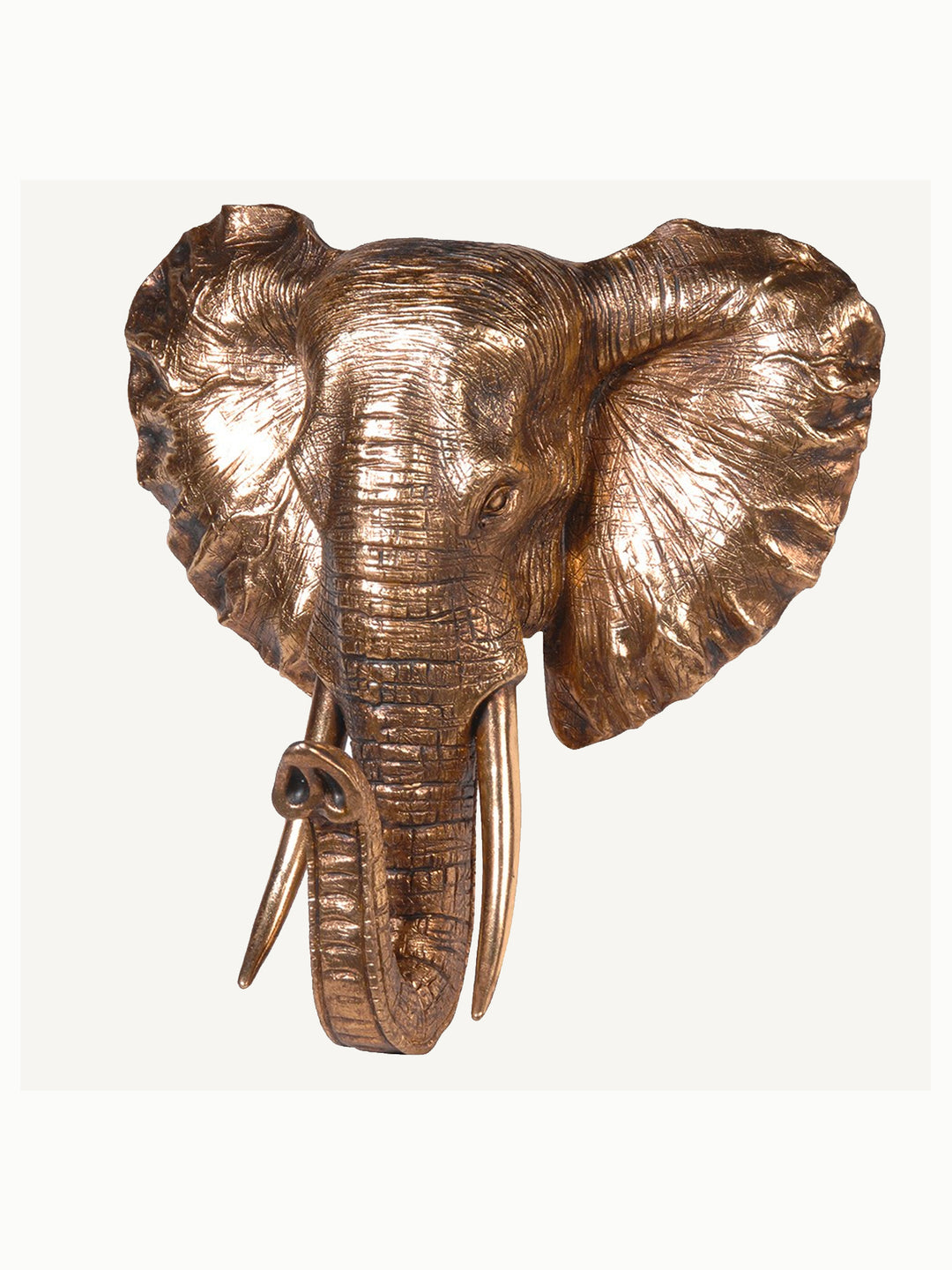 Golden Elephant Head Wall Mount