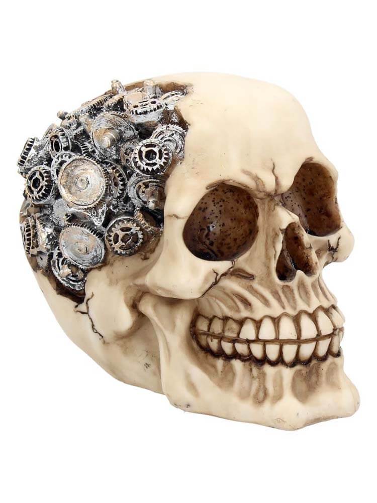 Clockwork Cranium Skull Decoration, Human skull replica steampunk