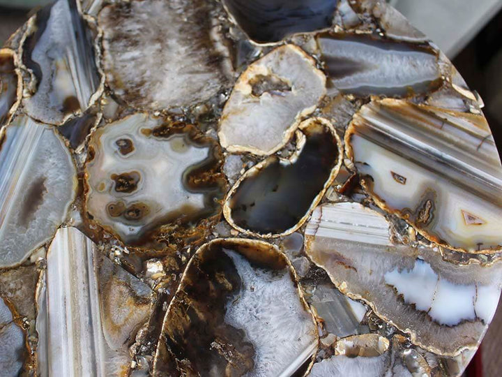 Agate Round Coffee Table, Natural Stone Table, 75cm