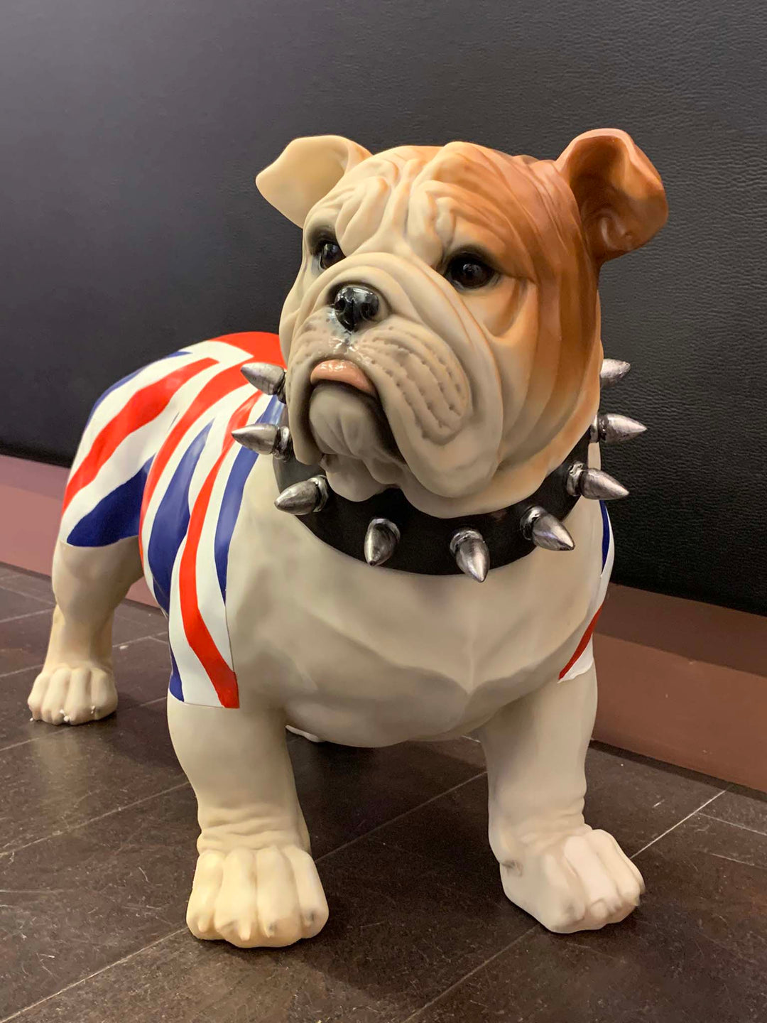 English bulldog draped in the Union Jack