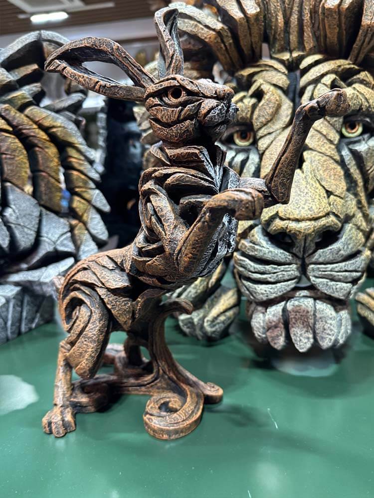 Edge Sculpture Hare Figure Brown