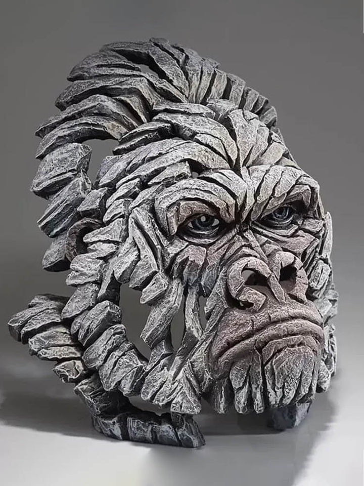Large gorilla head bust sculpture, Edge Sculpture