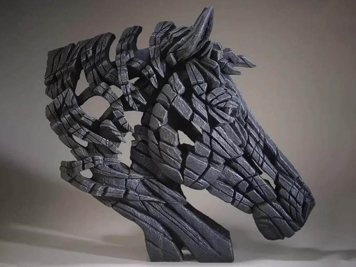 Large Horse Bust - Black by Edge Sculpture