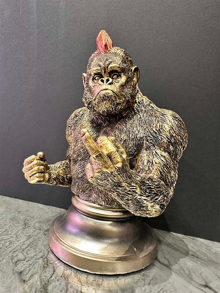 Middle finger showing funny gorilla