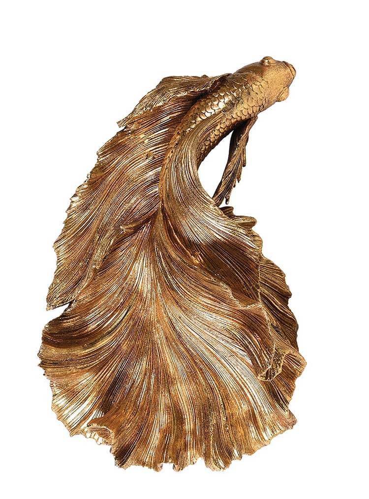 Golden Fish Deco, Goldfish, Japanese Koi Fish Gold Statue ornament