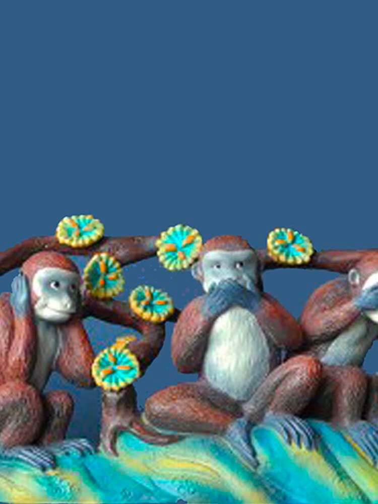 Three wise monkeys of Tōshōgū Shrine Japan- a replica of the original sculpture