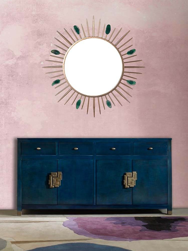 Round shape Sun mirror Gold