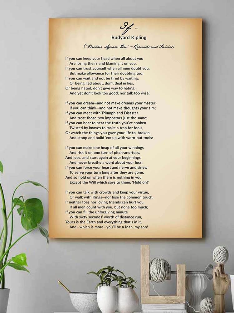 If by Rudyard Kipling, If You Can Keep Your Head When All About You, Canvas Art