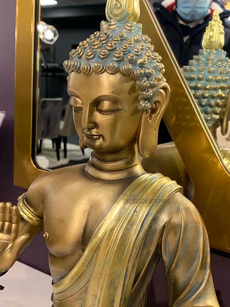 Gold Buddha statue Thai temple