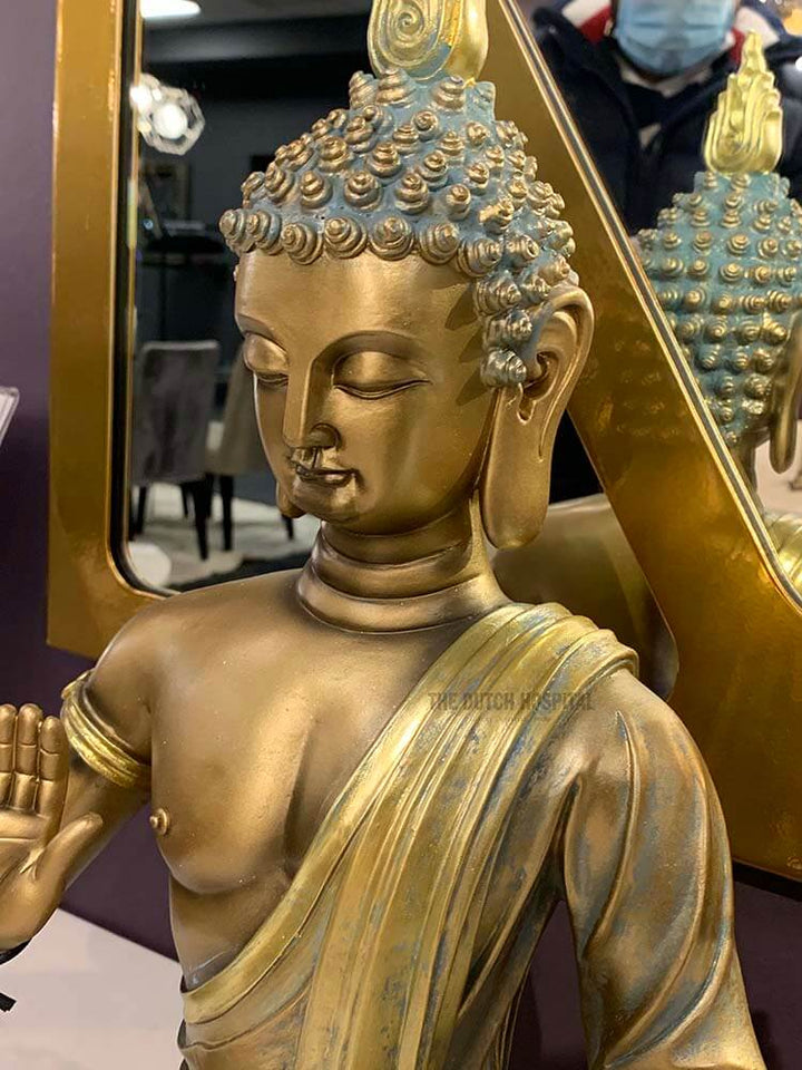 Gold Buddha statue Thai temple