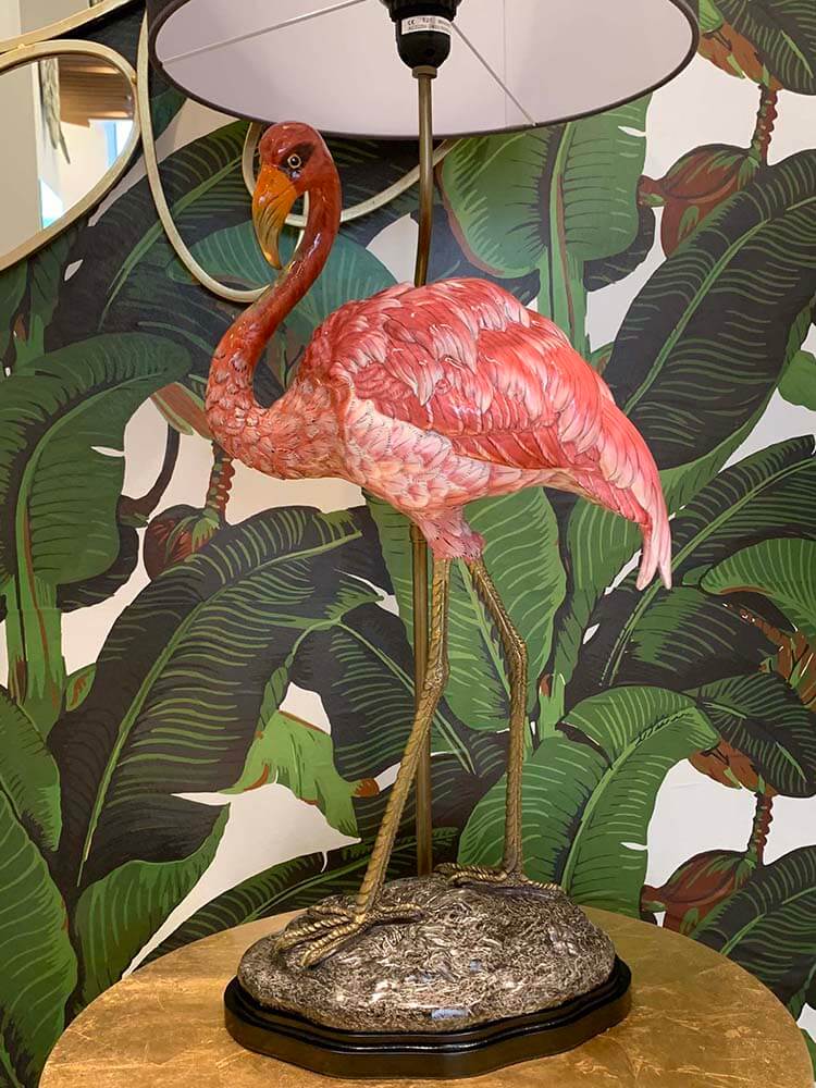 Flamingo Lamp, Large Pink Flamingo Porcelain Light