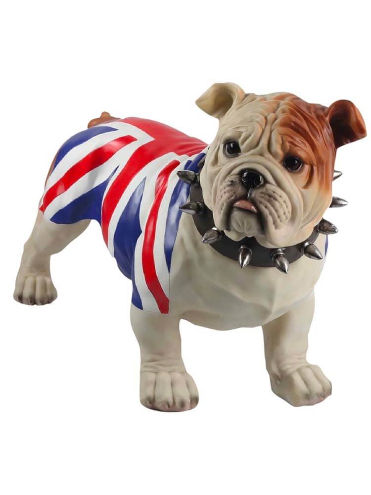 English Bulldog figurine with Union Jack pattern and spiked collar, The Dutch Hospital