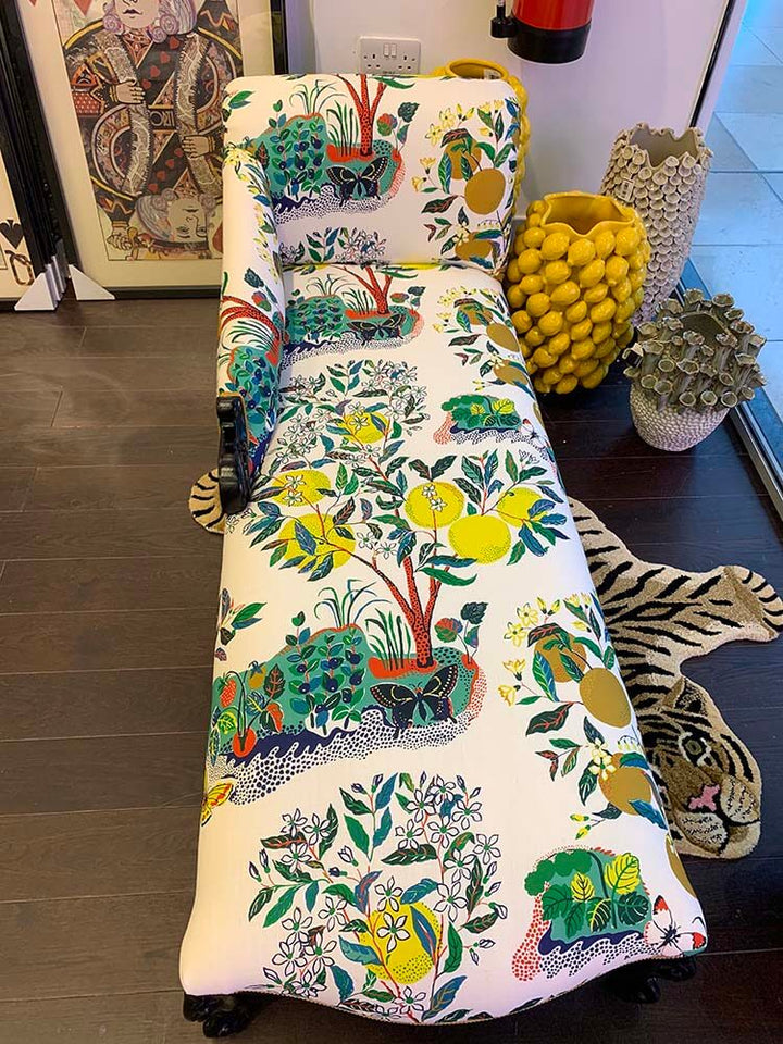 Lemon vases, Lemon printed fabric sofa