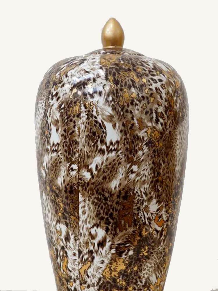 Leopard skin printed large jar