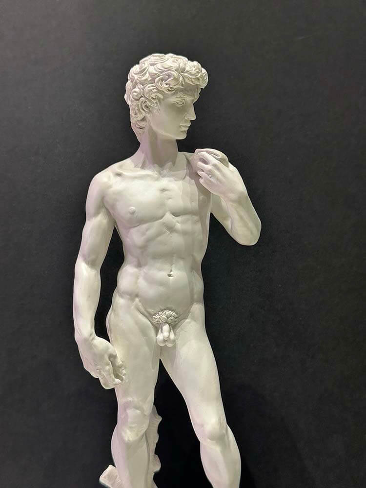 Authentic replica of Michelangelo Buonarroti’s David – a Renaissance masterpiece, the colossal marble statue of biblical hero David, first made for Florence Cathedral.