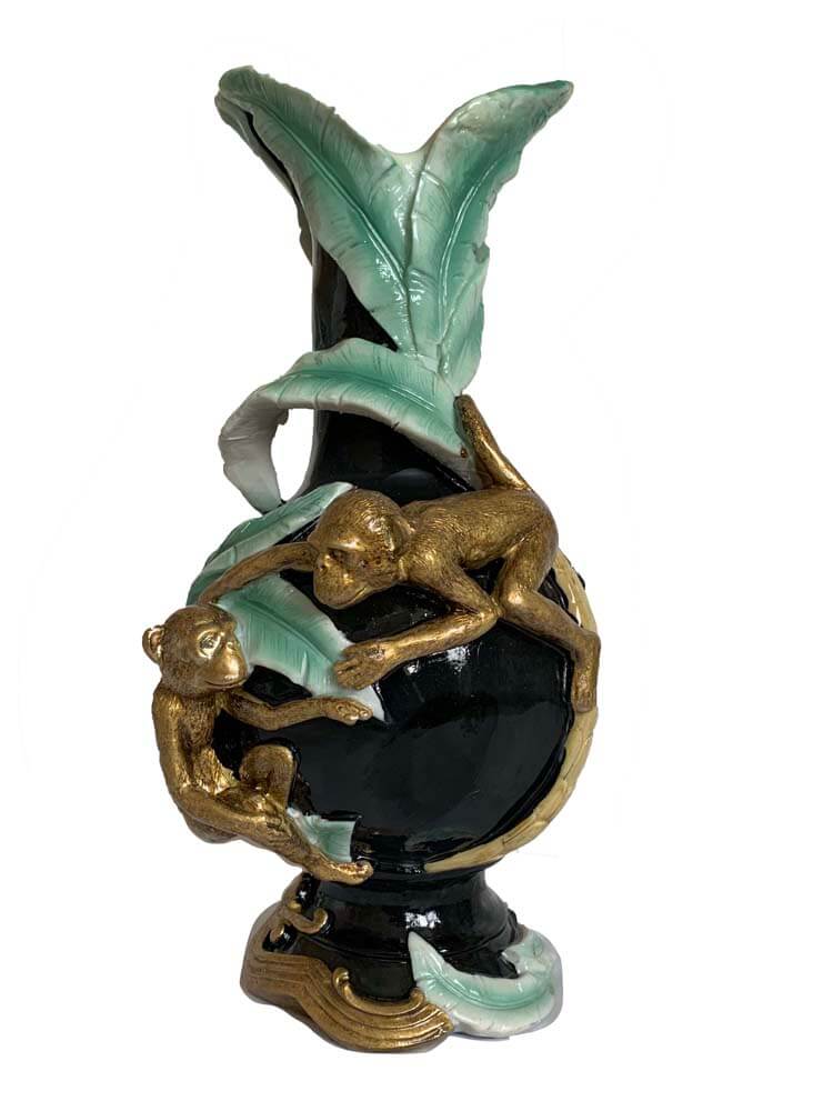 Golden Monkey at Play Decorative Vase