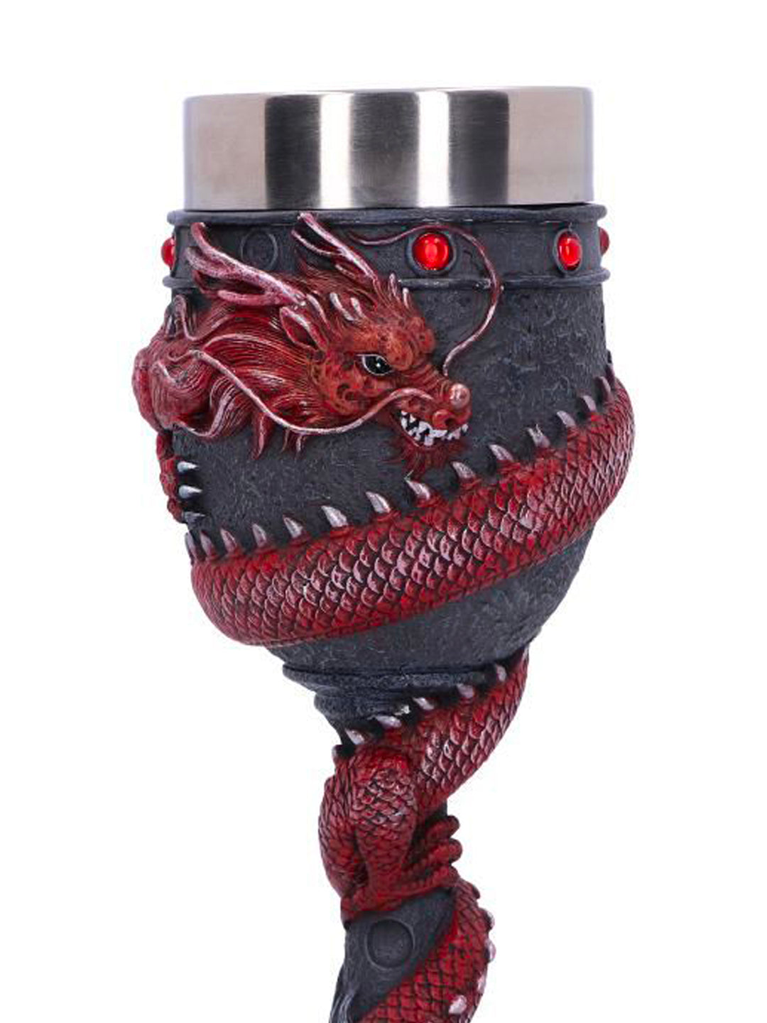 Black Chinese Dragon Coil Goblet Wine Glass