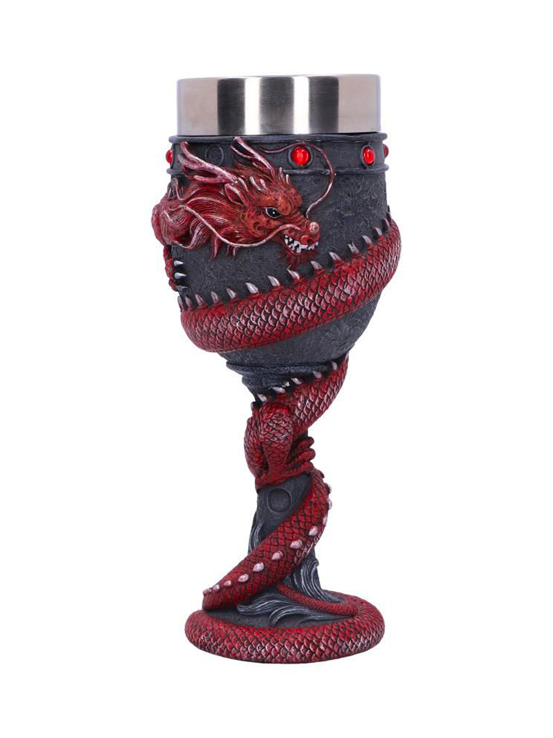 Black Chinese Dragon Coil Goblet Wine Glass