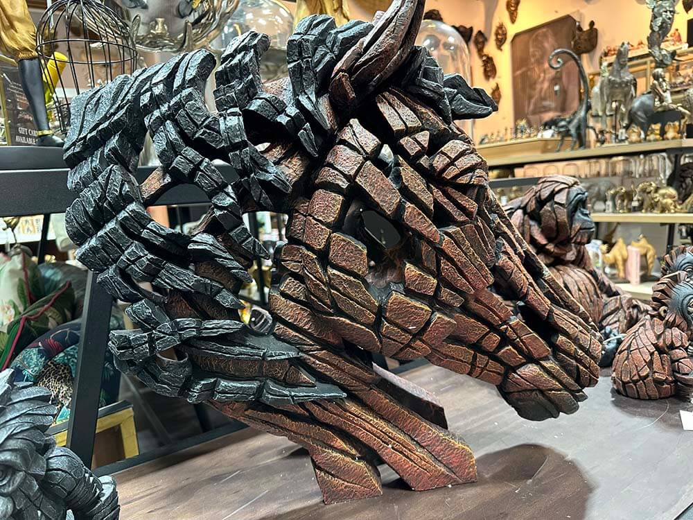 Edge Sculpture Large Horse Statue-Bay, Life Size Horse Bust Brown