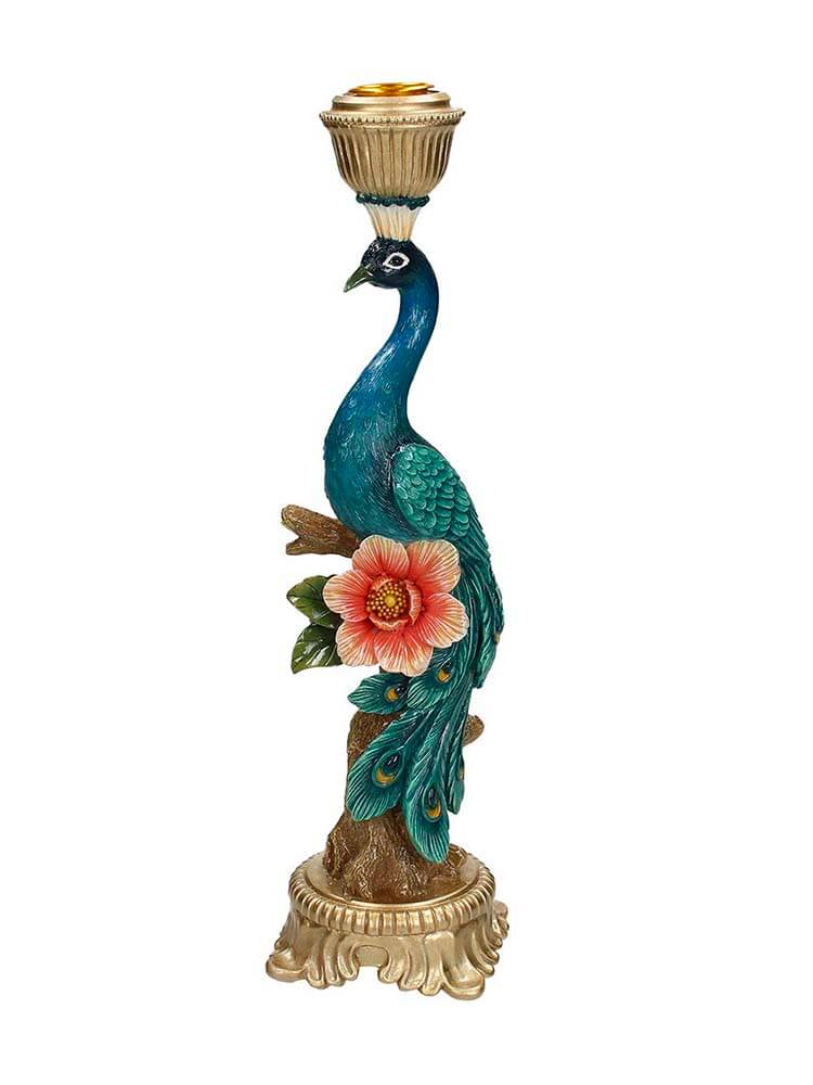 peacock candle holder