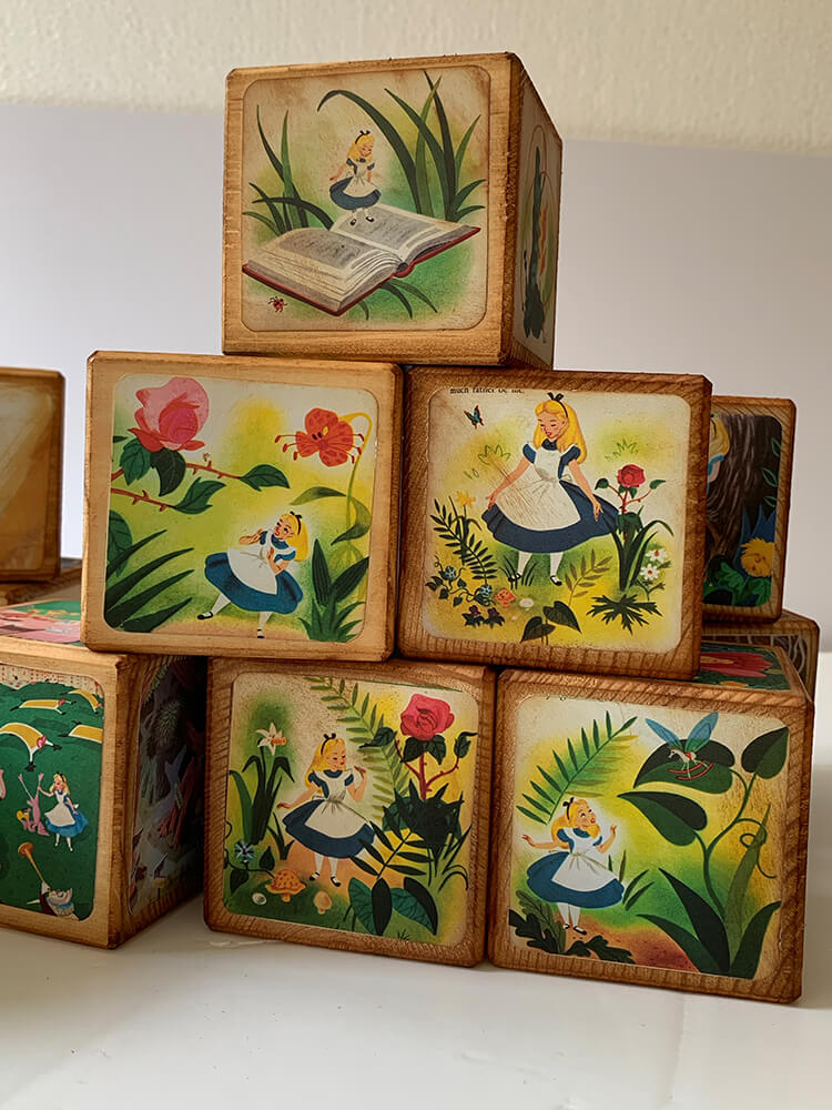 Through the Looking-Glass and What Alice Found There Wooden baby blocks