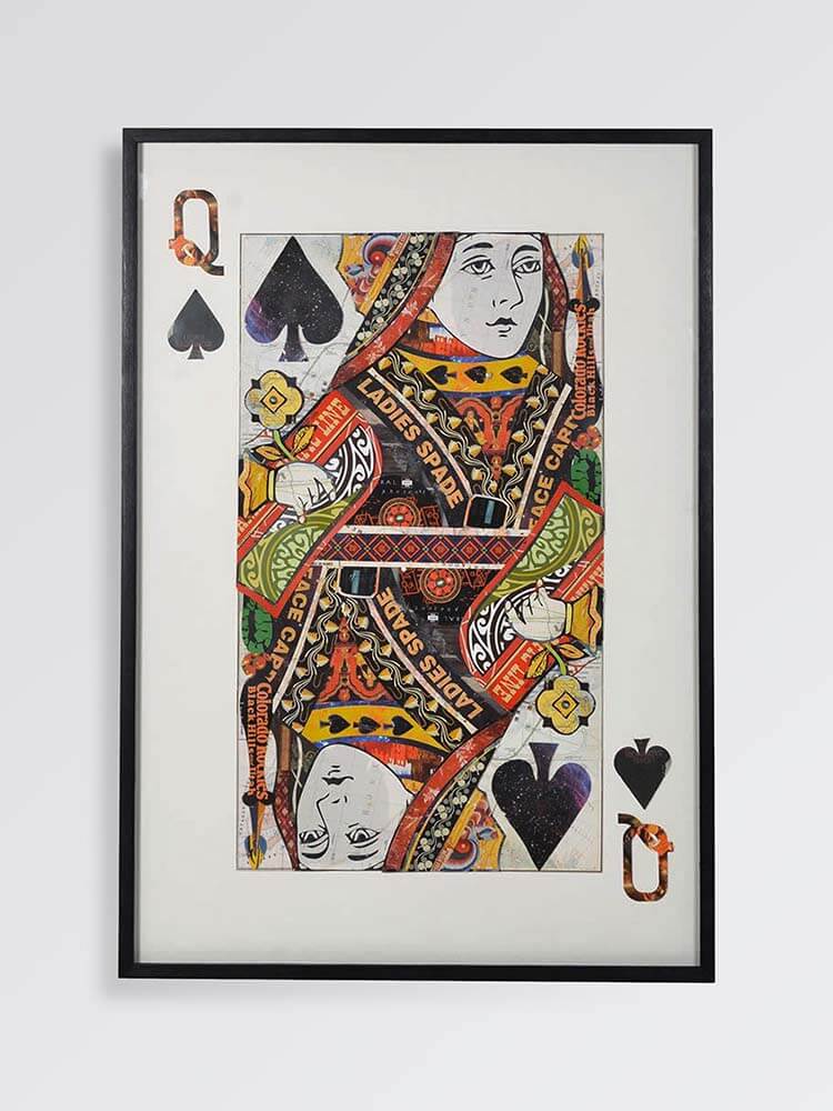 Queen of spade wall picture, 3D wall art playing cards Queen picture