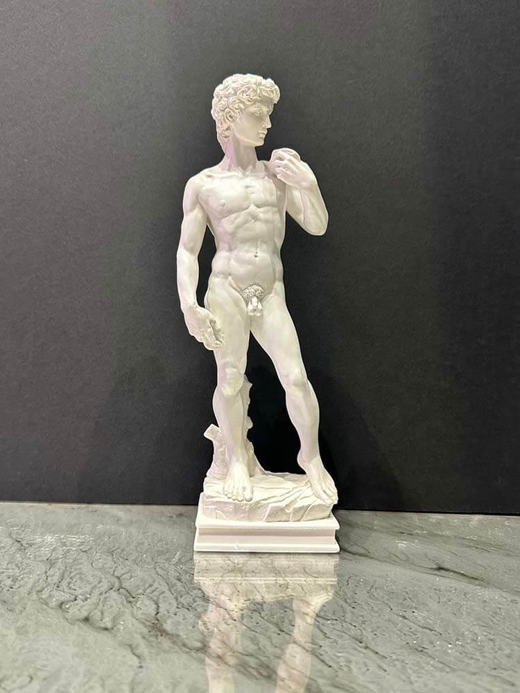 Statue of David by Michelangelo, White, 27cm