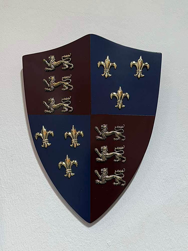 Royal banner of England shield, wall plaque