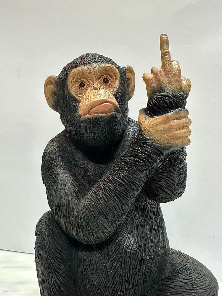 Black monkey figurine, Swearing Monkey Ornaments
