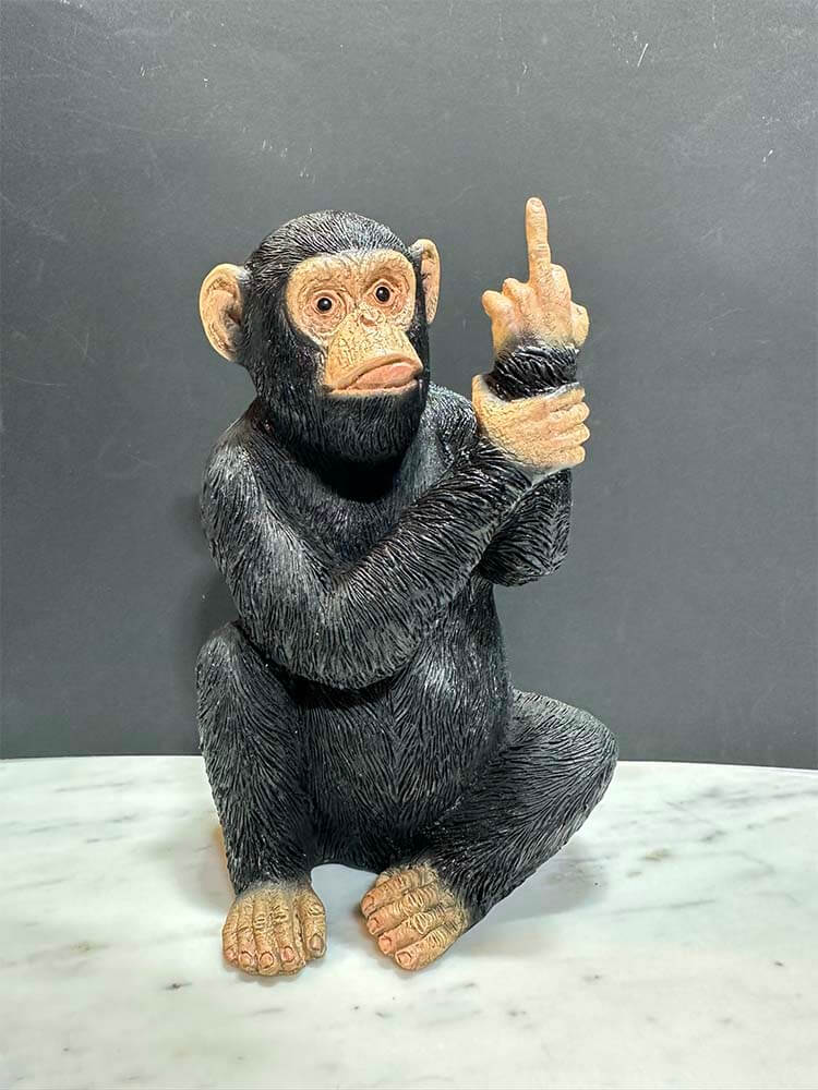 Black monkey swearing monkey ornament