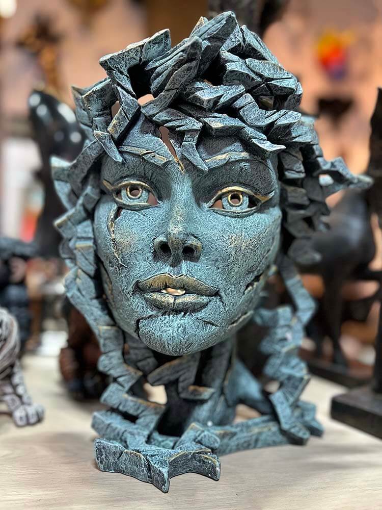 Venus Bust Teal Colour Sculpture, 38cm