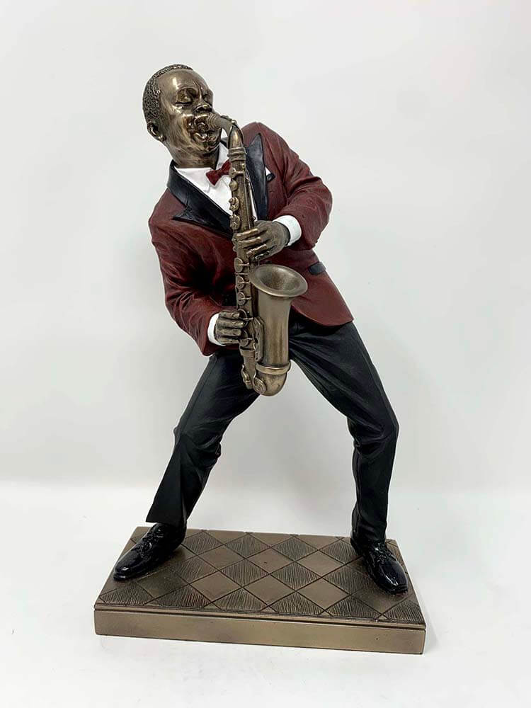 Sax alto player bronze , American Jazz musicians figurine bronze sculpture