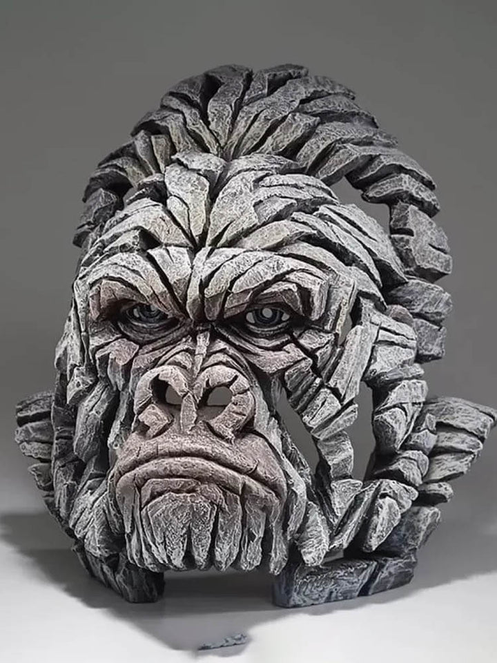 Large white gorilla head sculpture, Edge Sculptures by The Dutch Hospital