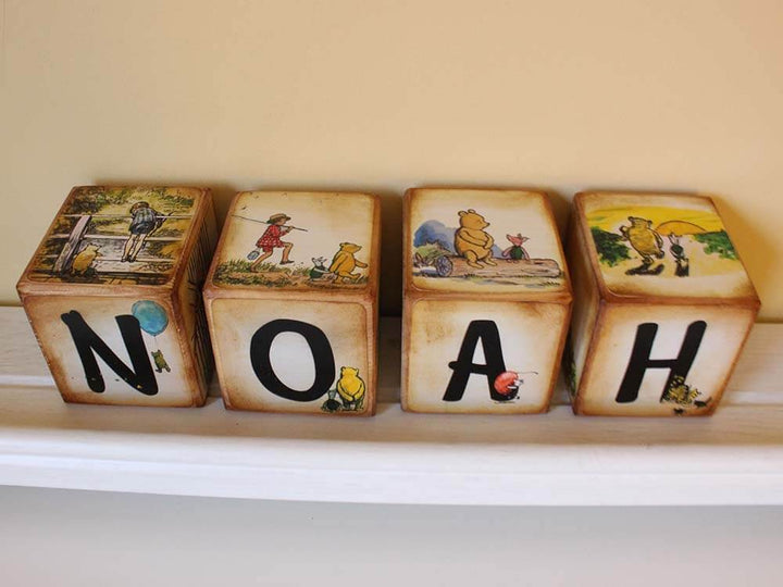 Winnie The Pooh Quotes, Personalised quote Printed blocks