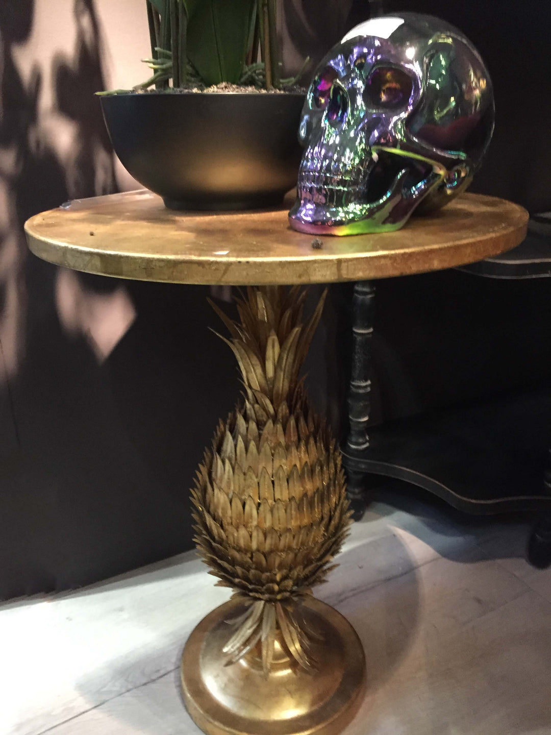 Gold Pineapple Side Table