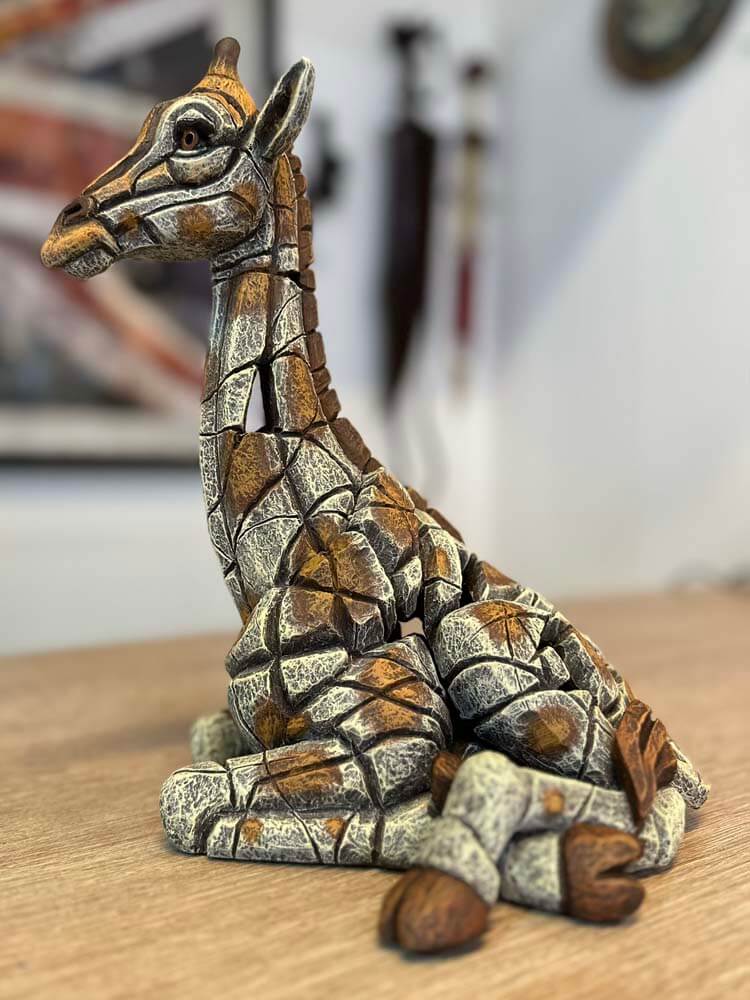 Baby Giraffe, Edge Sculpture Giraffe Calf Figurine