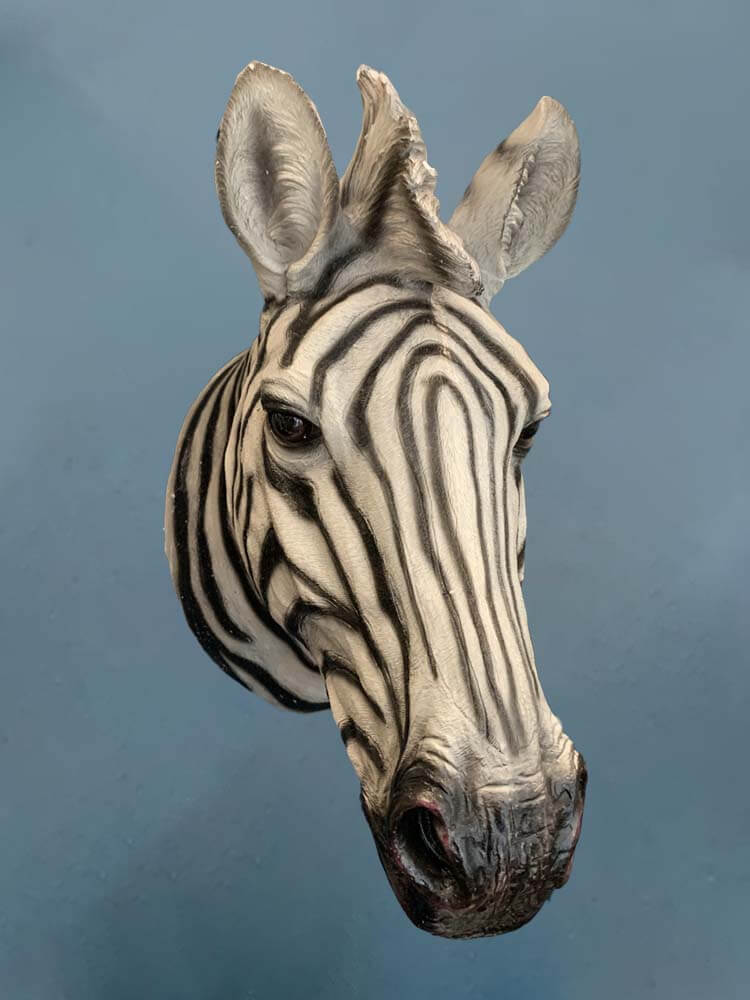 Large Zebra Wall Head, Realistic and Detailed Wall Art Animal Decor Resin Wall Ornament