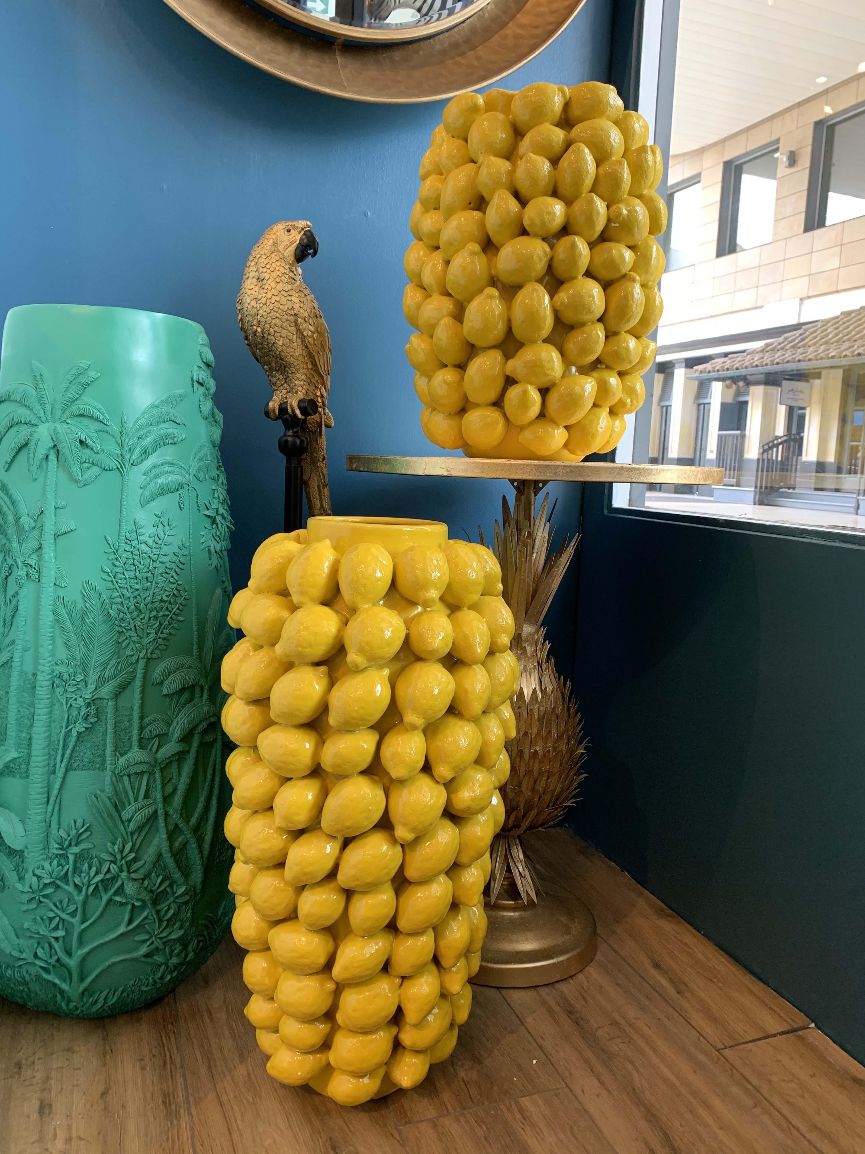 Large Lemon Vase Yellow, 60cm Dutch Hospital Luxury Lifestyle