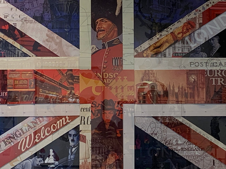 Union Jack 3D Collage Framed Picture