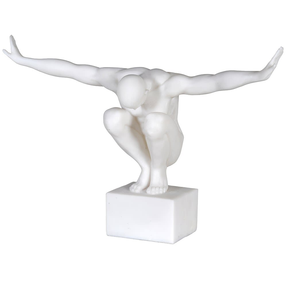 Male Nude Arms Outstretched Man Figurine On StandSculpture – White Man Nude