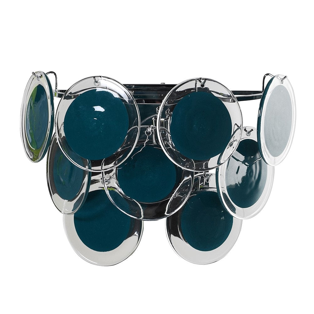 Lighting: Blue Glass Disc Wall light Mid-century Modern Replica