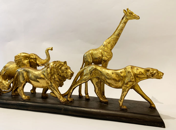 Gold colour Safari animals, animal parade gold