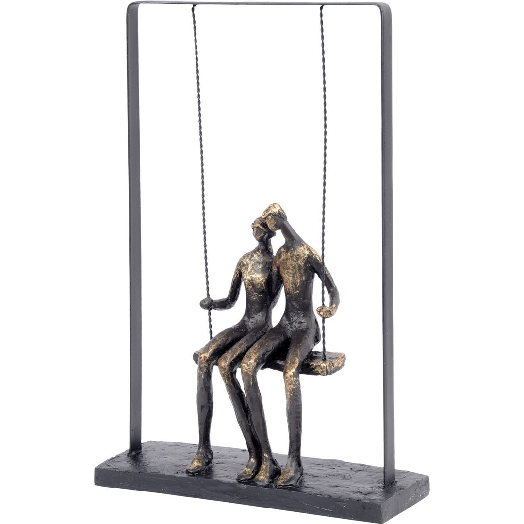 Sculptures – Couple Sitting on Swing Bronze Effect